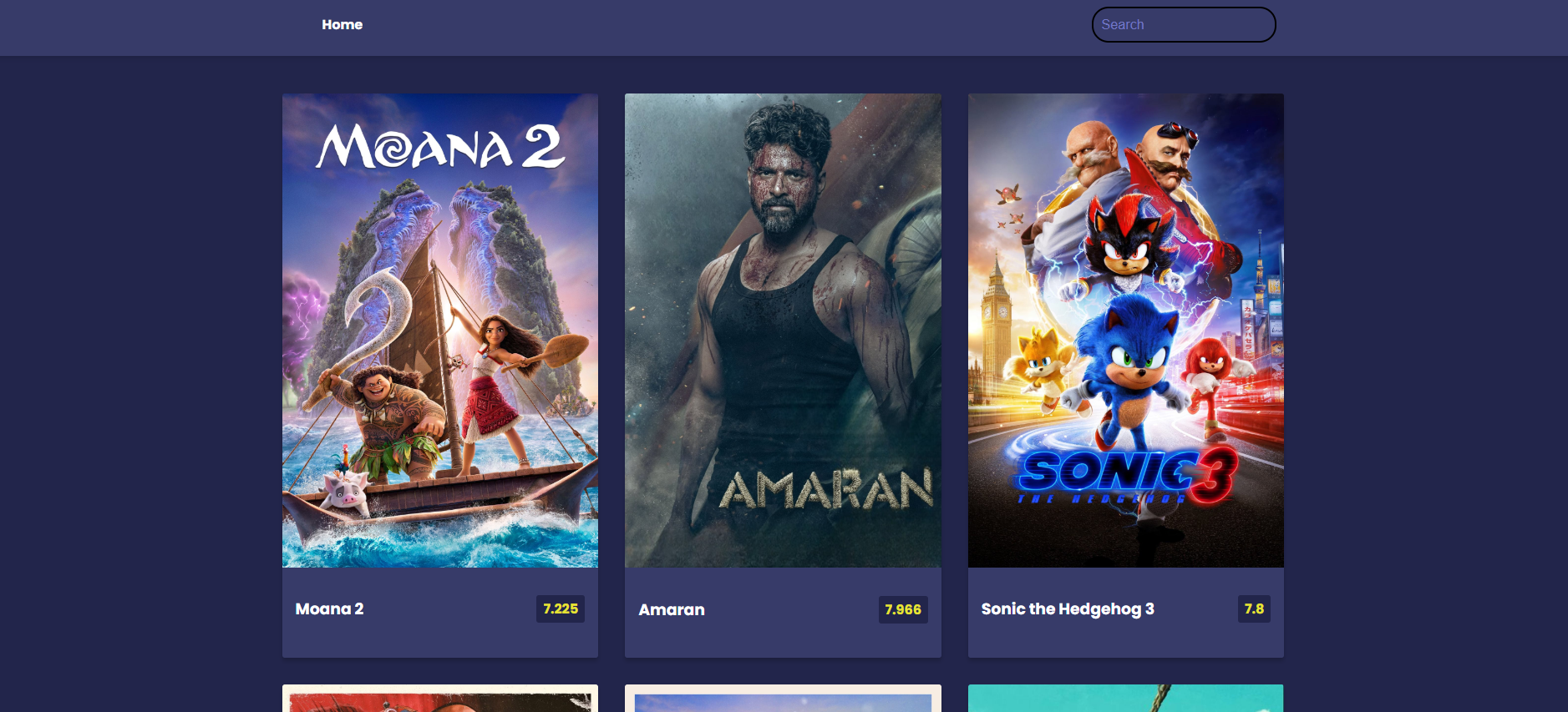 Movie Website Interface preview 2